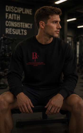 Unisex Psalms 23 Black and Burgundy Sweatshirt