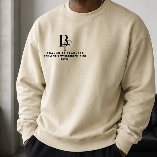 Unisex Psalms 23 Cream and Black Sweatshirt