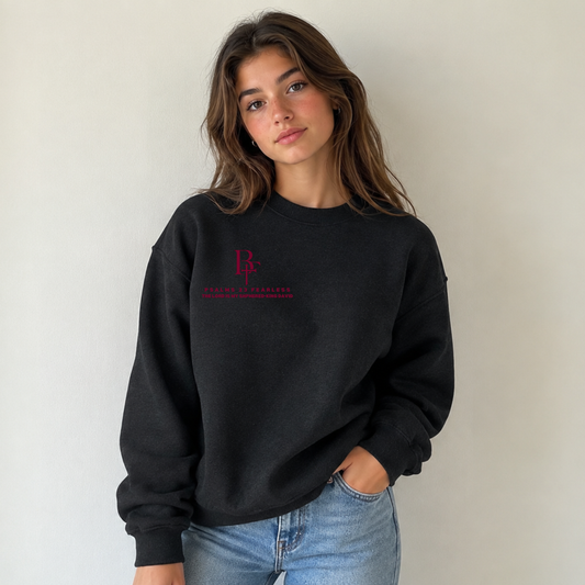 Unisex Psalms 23 Black and Burgundy Sweatshirt