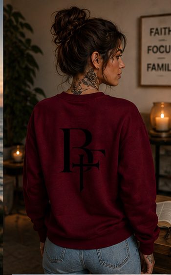 Unisex Psalms 23 Burgundy and Cream Sweatshirt