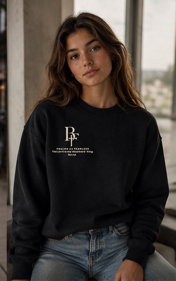 Unisex Psalms 23 Black and Cream Sweatshirt